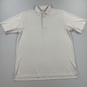 Donald Ross Sport Polo Shirt Men L Pink Green Pinstripe Golf